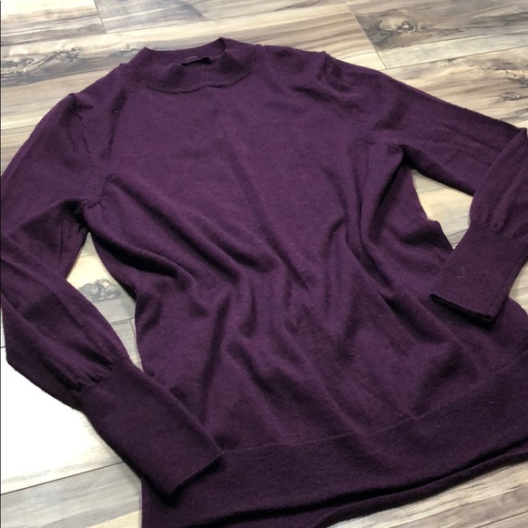 Badgley Mischka 100% Merino Wool purple Sweater - Sz L - Picture 10 of 15